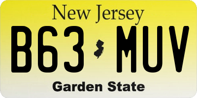 NJ license plate B63MUV