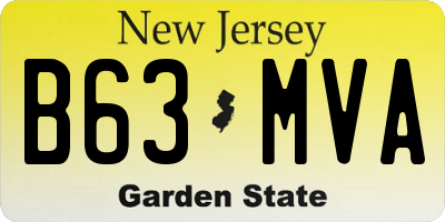 NJ license plate B63MVA