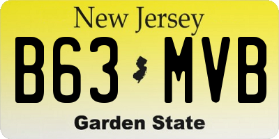 NJ license plate B63MVB