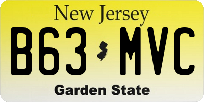 NJ license plate B63MVC