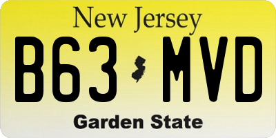 NJ license plate B63MVD