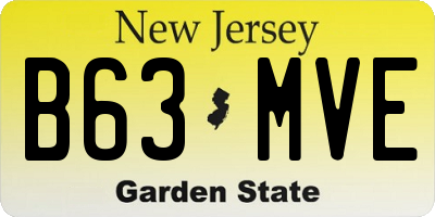 NJ license plate B63MVE