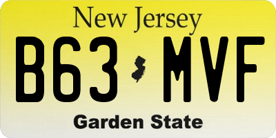 NJ license plate B63MVF