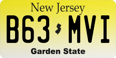 NJ license plate B63MVI