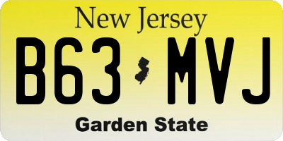 NJ license plate B63MVJ