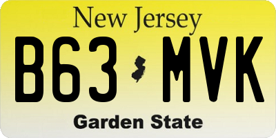 NJ license plate B63MVK