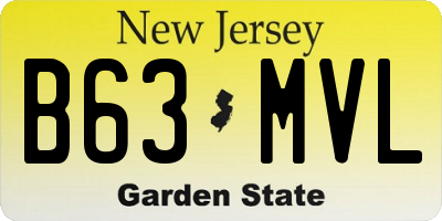 NJ license plate B63MVL