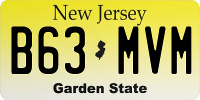 NJ license plate B63MVM