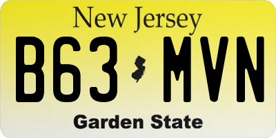 NJ license plate B63MVN