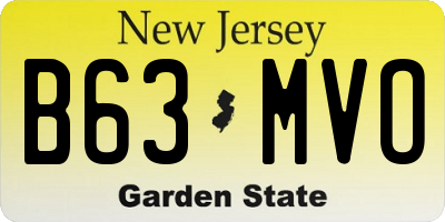 NJ license plate B63MVO