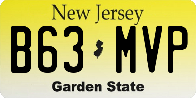 NJ license plate B63MVP