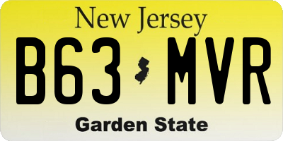 NJ license plate B63MVR