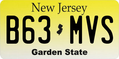 NJ license plate B63MVS