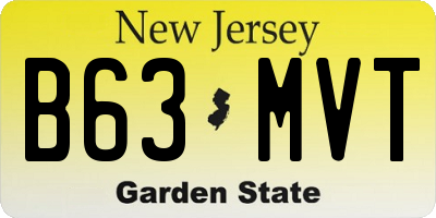 NJ license plate B63MVT