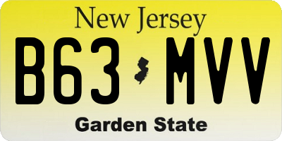 NJ license plate B63MVV
