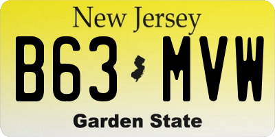 NJ license plate B63MVW