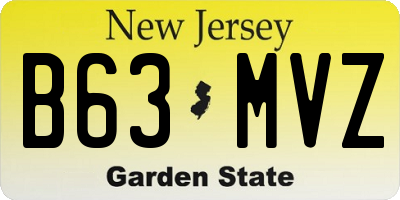 NJ license plate B63MVZ