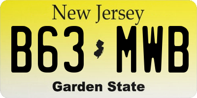 NJ license plate B63MWB