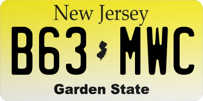 NJ license plate B63MWC