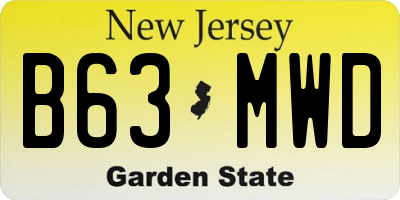 NJ license plate B63MWD