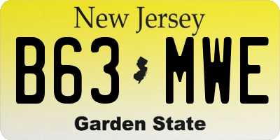 NJ license plate B63MWE