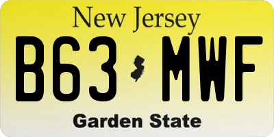NJ license plate B63MWF