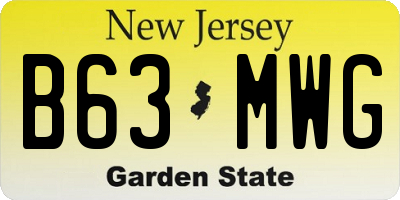 NJ license plate B63MWG