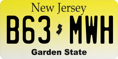 NJ license plate B63MWH