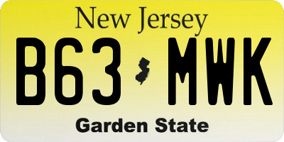 NJ license plate B63MWK