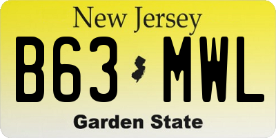 NJ license plate B63MWL