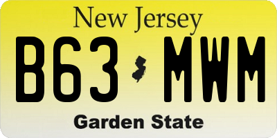 NJ license plate B63MWM