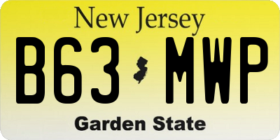 NJ license plate B63MWP