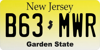 NJ license plate B63MWR