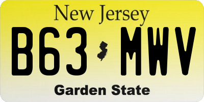 NJ license plate B63MWV
