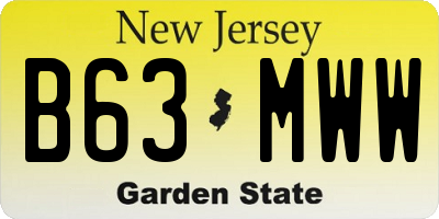 NJ license plate B63MWW