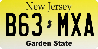 NJ license plate B63MXA