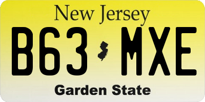 NJ license plate B63MXE