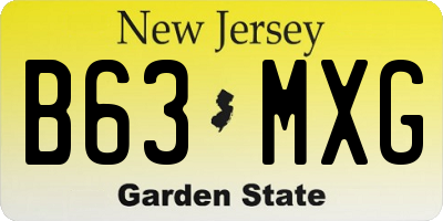 NJ license plate B63MXG