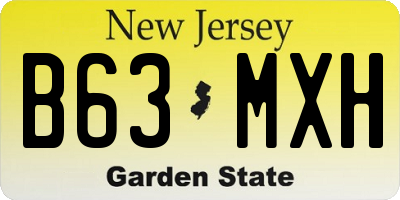 NJ license plate B63MXH