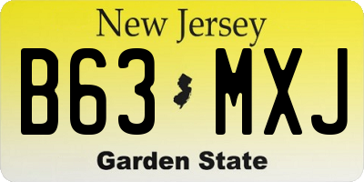 NJ license plate B63MXJ
