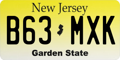 NJ license plate B63MXK