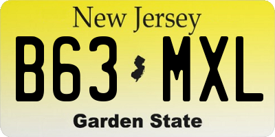 NJ license plate B63MXL