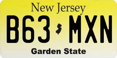 NJ license plate B63MXN