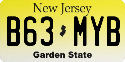 NJ license plate B63MYB