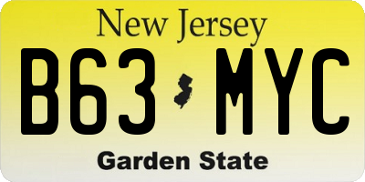 NJ license plate B63MYC