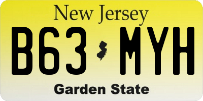 NJ license plate B63MYH