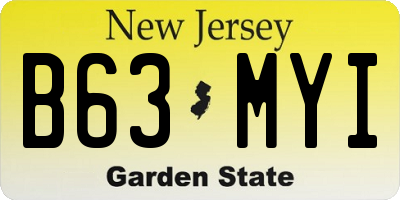 NJ license plate B63MYI