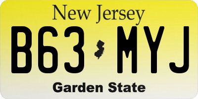 NJ license plate B63MYJ