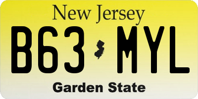 NJ license plate B63MYL