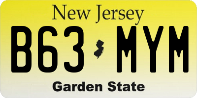 NJ license plate B63MYM
